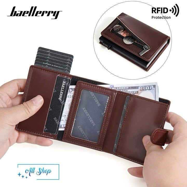 Slim RFID Pop-Up Leather Wallet